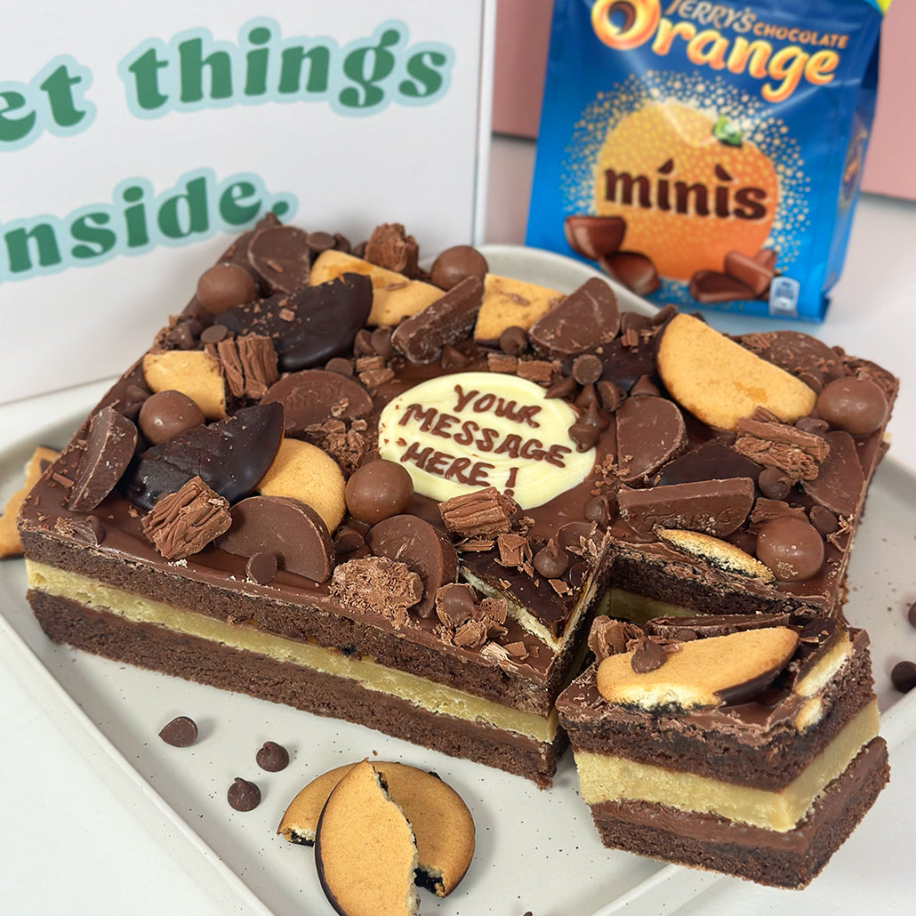 The Personalised Chocolate Orange Brownie Block