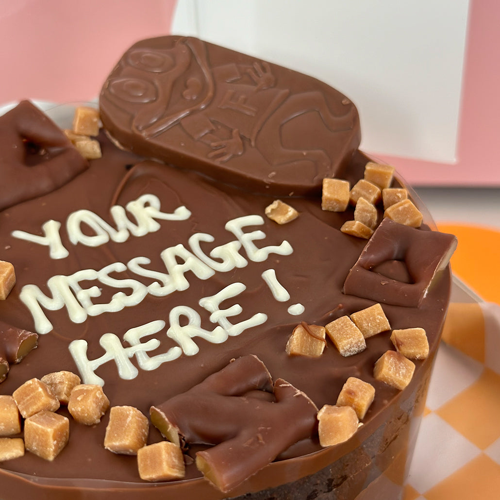 Personalised Caramel Brownie Cake