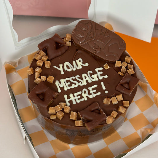 Personalised Caramel Brownie Cake