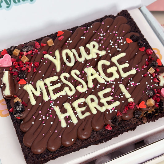 Personalised Valentine's Letterbox Brownie Slab