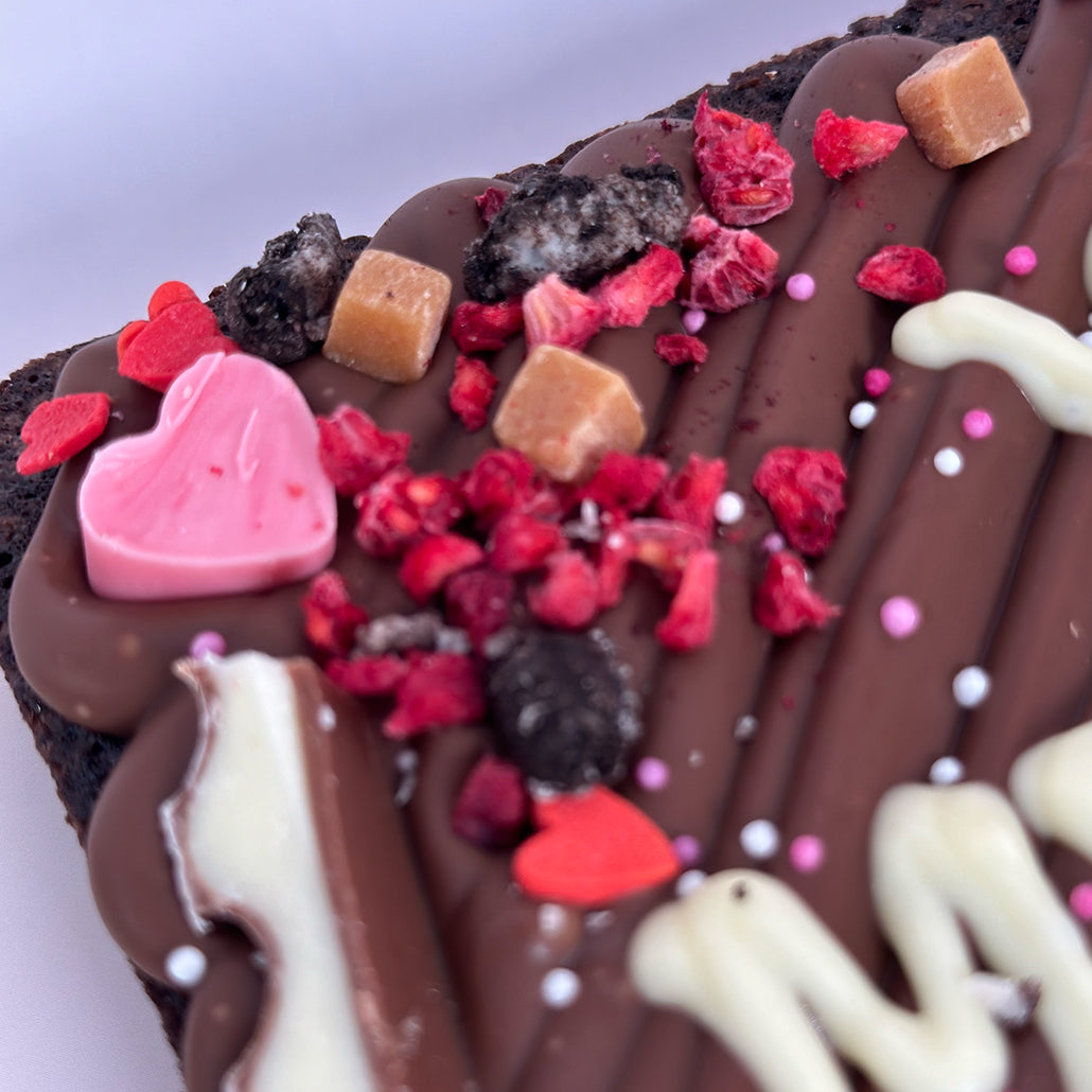 Personalised Valentine's Letterbox Brownie Slab