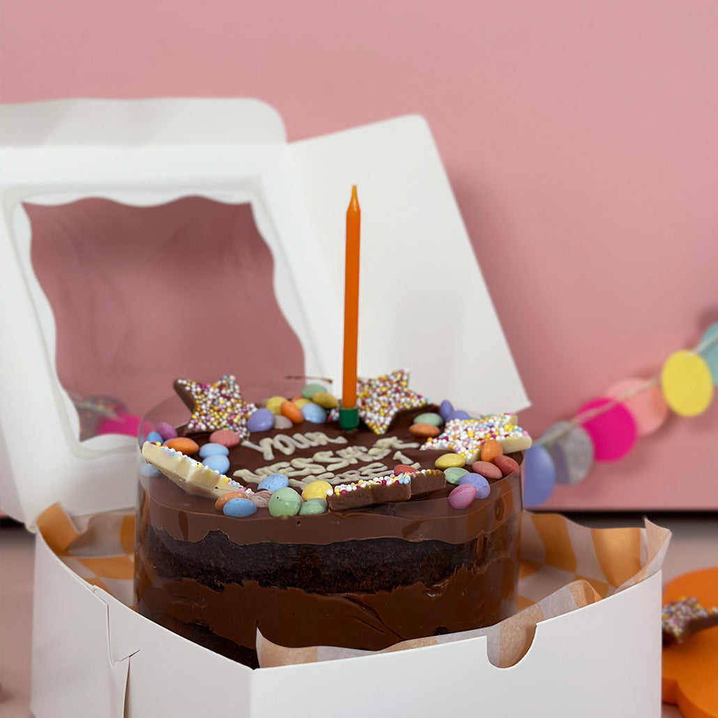 Personalised Sprinkle Brownie Cake