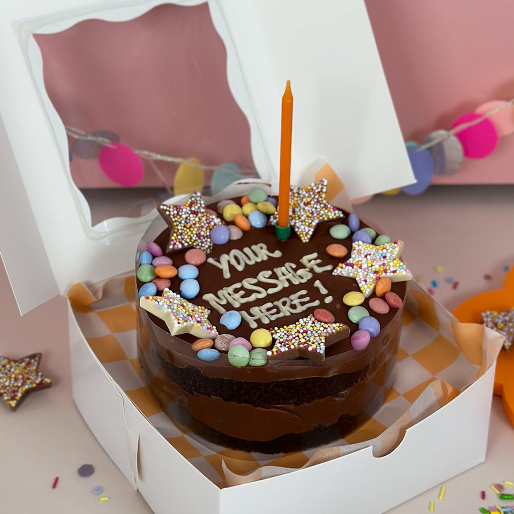 Personalised Sprinkle Brownie Cake