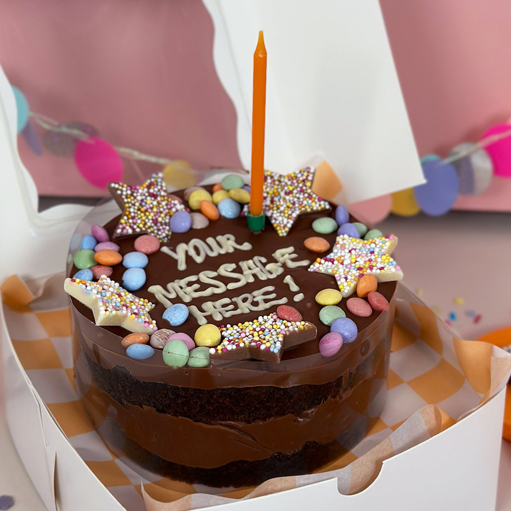 Personalised Sprinkle Brownie Cake